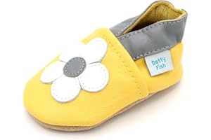 Dotty Fish Chaussures cuir souple bébé. Chaussures de poussette pour les filles et les garçons. Animaux (17-28 EU)