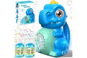 Dino Seifenblasenmaschine Kinder Seifenblasen Pistole - Elektrisch Seifenblasen Pistole Maker mit Grosser Tank - Bubbles Gun Machine mit LED Licht Spielzeug für Outdoor/Garten/Hochzeit