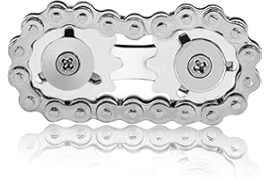 Zayin Fidget Chain Toys, Fahrradkettengetriebe, Double Gears Novelty Toys zum Abbau von Stress, Angst, Autismus, sensorisches Spielzeug, Geburtstagsgeschenk (Silber)