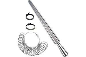 Baxcdyswe 4 Pièces Baguier Mesure Doigt Français, Mesure Bague Doigt pour Mesurer les Diamètres des Bagues Taille A-Z Doigts, Métal Outil de Mesure Bijoux Professionnel (eu, us, uk)