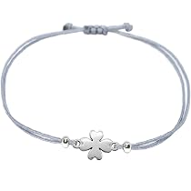Bracciale Trifoglio Portafortuna Per Donna | Fatto A Mano In Argento Con Nastrino Rosa | Regalo In Confezione Regalo - 4