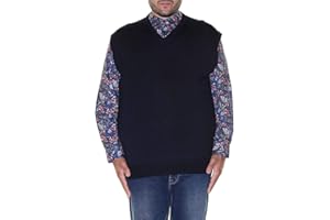 Maxfort Taglie Forti Uomo Gilet Smanicato 5418 Lana Merinos Scollo a V Maglia Oversize