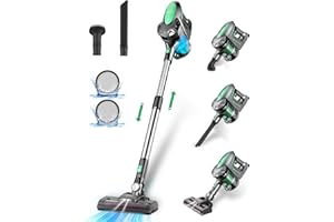 Vactidy Bezprzewodowy odkurzacz akumulatorowy, lampa błyskowa V8, ze zdejmowanym akumulatorem, siła ssania 22 kPa, do podłóg z twardego drewna, czas pracy do 35 min