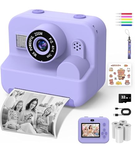 Macchina Fotografica Bambini Istantanea, 2.4 Pollici/1080P