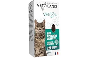 Vetocanis - Ô Naturel - Bocconcini anti vermi per gatto - Snack per gatti terra di Diatomee e zucca - Vermifugo per gatti, agisce come purga per espellere i parassiti intestinali - 24 bocconcini - 36g