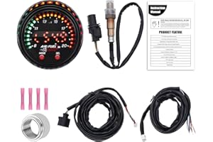 KAOLALI 30-0300 X-Series AFR Wideband UEGO, 30-0300 X-Wideband Controller Sensore AFR Indicatore 30‑0300 Rapporto Aria-carburante Kit 52 mm (2-1/16”) Display Auto