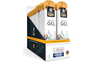 HEALTHSPAN ELITE British Cycling Energy Gels | 25g Dual Source Fast Acting Carbs | 3 Electrolytes- Sodium, Potassium & Calcium | Vegan (Passion Fruit)