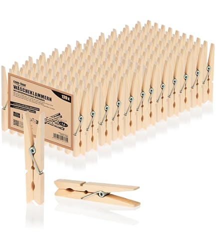 100 Holz-Wäscheklammern – 4,5 Cm Breit, Stabil & Natürlich – Perfekt Für Wäsche, Fotos & Bastelprojekte