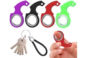 IJHYGD 4 Pcs Portachiavi spinner fidget anello giocattolo Keys Spinner Portachiavi Fidget Ring Toy Spinner Chiave Giocattoli Fidget Rotanti Multifunzionale Fidget Spins Con Portachiavi In Pelle Intrecciata