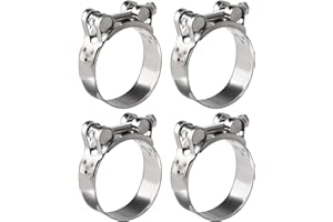 PANTSLINE 4 PCS Exhaust Pipe Clamp 60mm-63mm, Heavy Duty Stainless Steel Steel T-Bolt Hose Clamps, Adjustable Exhaust Super Calipers for Construction, Trucks, Boats etc
