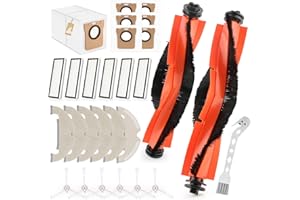 VOUPRONGZY 25pcs para Dreame D10 Plus/D10s Plus/L10 Plus/Z10 Pro Repuesto Accesorios con 2 Cepillo Principal,6 Cepillo Lateral,6 Bolsas Polvo,4 Filtro Hepa,6 Paños Fregado Accessory