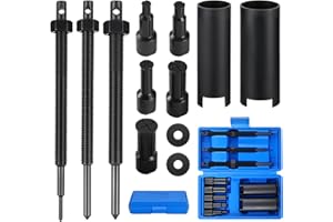 Coptiner 12PCS Motorcycle Inner Bearing Puller Kit, 5 Collets 9-23mm, Blind Hole Bearing Removal Tool Set with Slide Hammer for Wheel, Sprocket Hub, Gear & Needle Bearings