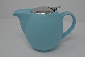 CHA CULT Saara, 0,9 Liter Teekanne aus Keramik mit Einsatz, keramik, Matt Sky Blue, 0.9 Litre