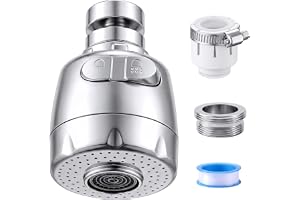 Vinabo Kranluftare, 360° vridbar pip, köksblandare, diskbänksblandare med huvudregulatorfilter 2 lägen, kranluftare, kranspray, köksblandare