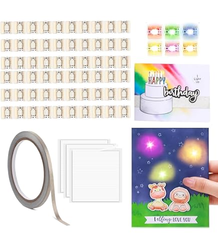 OTCRAFT Halo-Lichter Für Bastelkarten – 8 Stück, Selbstklebend, Warmweiße LEDs (ohne Batterie)