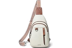 LATMAP Bolso Bandolera Mujer, Mujer Bolsa de Pecho Mochila Antirrobo Sling Bolsa Elegante PU Cuero Mochila Pecho Pequeña Mujer para Viaje Senderismo,Gris