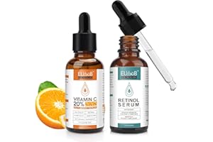 ELBBUB Day-Night Anti Aging Witamina C Serum Retinol Serum do twarzy z kwasami Retinol i Amino - Wzmacniaj kolagen, Nawilża i płuczka Serum do skóry twarzy