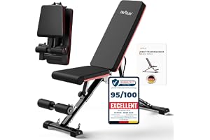 DH FitLife Fällbar Justerbar Träningsbänk | Lutande Bänk & Plan Bänk för Bänkpress, Ryggträning och Magträning