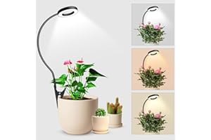 Wolezek Grow Lights for Indoor Plants, Clip On 6500K Full Spectrum LED Grow Light, Two Installation Options Plant Light, 3 Colors Grow Lamp with 360° Gooseneck, 6/12/16H Timer, 5 Brightness, 1 Pack