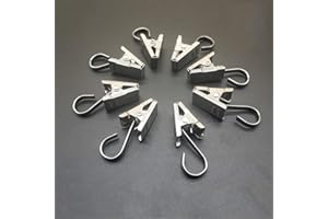 Coideal 100 Pack in Acciaio Inox Heavy-Duty Doccia Tenda Clip con Gancio Stringa Partito luci Hanger Wire Holder per Foto, Camera da Letto, Bagno, Decorazione Domestica, Arte Craft Display (Argento)