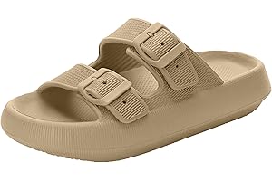 COSWIND Chaussons Femme Homme été Sandales Claquette de Bain Cloud Slides Confortable Réglable Douche Soft Foam Sole Piscine Plage Maison Sport et D'extérieur Pantoufles