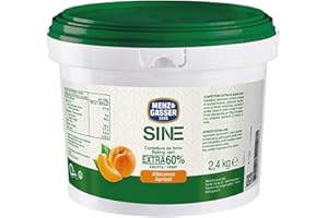 Menz&Gasser Confettura Extra da Forno di Albicocca SINE Secchiello, Realizzato con il 60% di Alta Qualità, 100% Made in Italy, 1 Secchiello x 2,4 kg