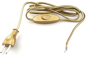 Arditi 020082 - Cableado con cable bipolar plano H03Vvh2-F 2 x 0,75 mm2, interruptor unipolar, enchufe europeo, LFM/275/100/50/Or/Std/Md6A/Ean1/S10, 1 unidad