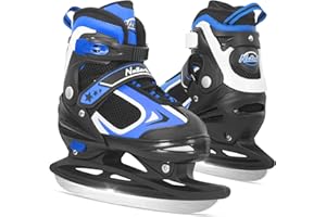 ‎NATTORK Nattork Schlittschuhe Kinder - 4 Größe Verstellbare Eislaufschuhe Kinder Jugendliche, Ice Skates Mit Weiche Polsterung für Anfänger