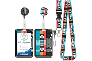 RAINWAY Lanyard Card Holder ID Badge, Cordón Desmontable Retráctil con Clip, Porta Tarjetas Identificativas Tarjetero, Card Holder con Cordón de Cuello para Enfermera, Profesora y Alumno (Estilo 8)