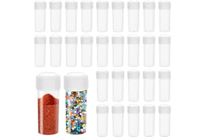 DHISPERARES 50 Stück Probenröhrchen 5ml mit Deckel, Plastik KryoröHrchen, Wiederverwendbare, Transparente Plastikreagenzgläser Kleine Leere Flasche für Labor, Hause, Chemie Experimente, Pulverspender-Flasche