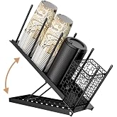 Coffee Cup Organizer,Tilting Disposable Cup Holder | 4 Compartments, Height Adjustable Cup Holder with Metal Basket, for Coff