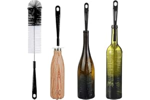 ALINK 16in Extra Long Black Bottle Cleaning Brush Cleaner for Washing Narrow Neck Beer, Wine, Carafe, Yeti, Brewing Bottles