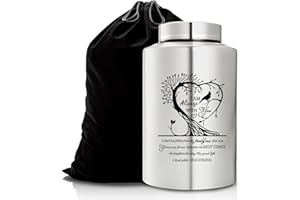 GREDSTAR Cremation Memorial Urn Tree of Life Large Urns for Human Ashes Adult Burial Urns for Ashes Family Tree Cremation Urns Funeral Decorative Urns with Black Velvet Bag,Always with you