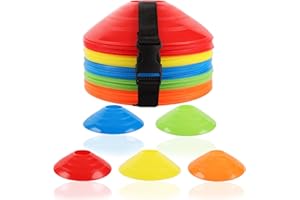FWEEK Plot Sport, Plot Foot, Coupelle Foot - 101 Pièces Plot de Marque pour Football, Entraînement Multisport, 5 Couleurs Vives (Jaune, Rouge, Bleu, Orange, Vert), Matériau PE Résistant, Portable