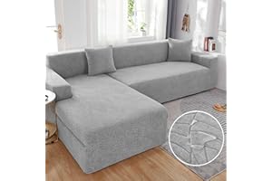 GVFKGD Sofabezug Ecksofa L Form, Weich Jacquard Stoff Schonbezug, Wasserdicht Couchbezug, Kratzfeste Sofahusse Für Katzen Und Hunde, Für Wohnzimmer Anti-Rutsch Atmungsaktive Stretch