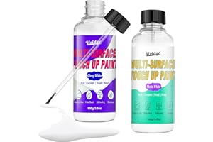 VIVIDYE Pintura de Retoque Blanca, Rotulador de Retoque Brillante y Mate, Pintura de Reparación Multisuperficie para Arañazos en Paredes, Puertas, Armarios, Muebles, Madera y Cerámica, Secado Rápido, 200g