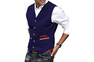 Yiaisafa Formal Mens Vests Tweed Waistcoats Wool Retro Herringbone Vintage Lined Wedding Groomsman Lined Hunting S-3XL