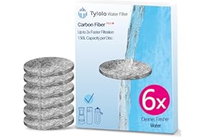 TYLOLA 6-Pack NSF42 Certified MicroDisc Replacement Filter Discs for Brita Fill&Go Bottles & Carafes - Removes 99% of Chlorine, Lead, PFAS & Microplastics - Faster Filtration, Enhanced Durability & Precision