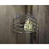 Krom Paslanmaz K&ouml;şe Duş Rafı Şampuanlık 21 cm &ndash; Yapışkanlı/Vidalı (Tekli, Banyo K&ouml;şeliği) - TK-01