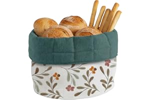 moorg Cestino Pane in Cotone, Porta Pane da Tavola - Cestini con Diverse Fantasie, Portapane da Tavola 19x19 cm