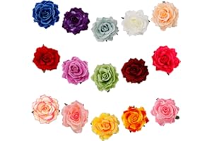 HONGXIN-SHOP Fiori per Capelli Rosa Clip di Fiori Multicolore Nuziale Fiore Capelli Clip Spiaggia Fermagli Capelli Barrette Accessori Festa di Nozze per Donna 15 Pezzi