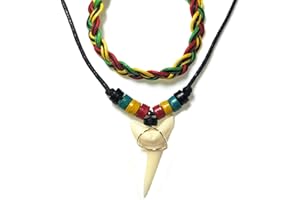 BRILLIANT GIFTS BOYS MENS LARGE FAKE TOOTH RASTA NECKLACE AND BRACELET GIFT SET