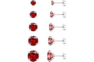 Dimaday 5 Paare 20G Medizinische Ohrstecker Edelstahl für Damen Herren CZ Flachem Rücken Cubic Zirkonia Knorpel Ohrringe Helix Piercing Tragus Flat Back Piercing Ohrringe Set ohrstecker