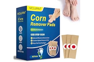 MQUPIN 48 tamponi per la rimozione del mais, cerotti per la rimozione del mais per i piedi, rimozione delle verruche con foro, sollievo dal dolore del mais e cura dei piedi, calli, verruche