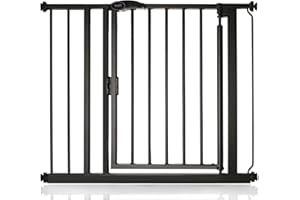 Bettacare Auto Close Pet Gate, 89.4cm - 96.4cm, Matt Black, Pressure Fit Stair Gate for Dog & Puppy, Safety Barrier for Doors Hallways and Spaces, Easy Installation