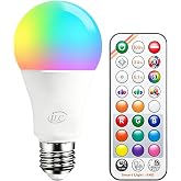 iLC E27 Coloured Bulb, 12W (Equivalent to 120W) with RGB CCT Remote Control | 1300LM 230V, LED Bulb E27 Colors Changing, Temp