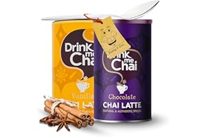 Chai Latte Bundle Includes: 1x Drink Me Chai Latte with Chocolate (225g) | 1x Vanilla Instant Drink Powder (250g) | Bundled with 1x Little Spoon (Coffee/Tea Spoon) by Donny & Dev