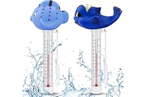 JIASHA 2 Stück Schwimmende Pool Thermometer, Bruchfest Wasserthermometer, Wasser Temperatur Thermometer, Schwimmbadthermometer, Schwimmendes Thermometer für Pool, Badewanne, Schwimmbad und Teich(A)