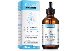 ELBBUB Serum hialuronowe – przeciwzmarszczkowa pielęgnacja twarzy z kwasem hialuronowym i aloesem – usuwanie cieni pod oczami, przeciw starzeniu się, przeciw zmarszczkom, nawilżający