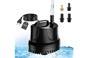 Lnicez Pompe a Eau 40W 3000L/H Pompe Aquarium Ultra Silencieux Pompe Bassin Pompe Submersible Avec 1.8m Câble,4 Buses Pompe à Eau Pompe Eau Pour Fontaines,Jardins,Baignoires, étangs